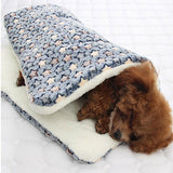 Dog Beds: L Size Puppy Dog Cat Cushion Mattress Blanket Bed Soft Warm Pad Winter Kennel House - Blue Whitestar