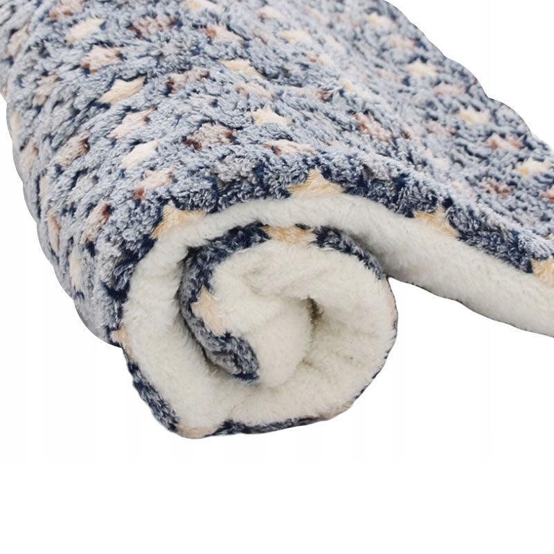 Dog Beds: L Size Puppy Dog Cat Cushion Mattress Blanket Bed Soft Warm Pad Winter Kennel House - Blue Whitestar