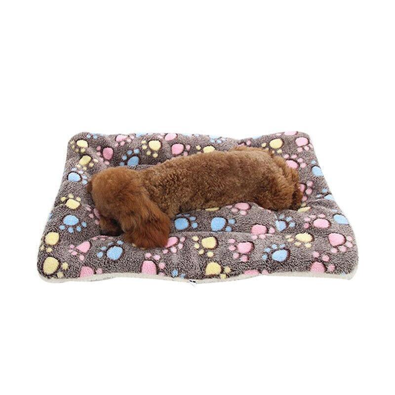 Dog Beds: L Size Puppy Dog Cat Cushion Mattress Blanket Bed Soft Warm Pad Winter Kennel House - Blue Brownstar