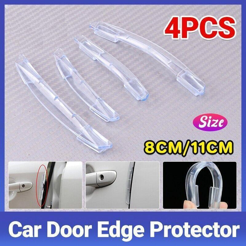 Automotive Parts: 4PCS Car Door Edge Protector Anti Collision Strip Transparent PVC Guard 8cm 11cm