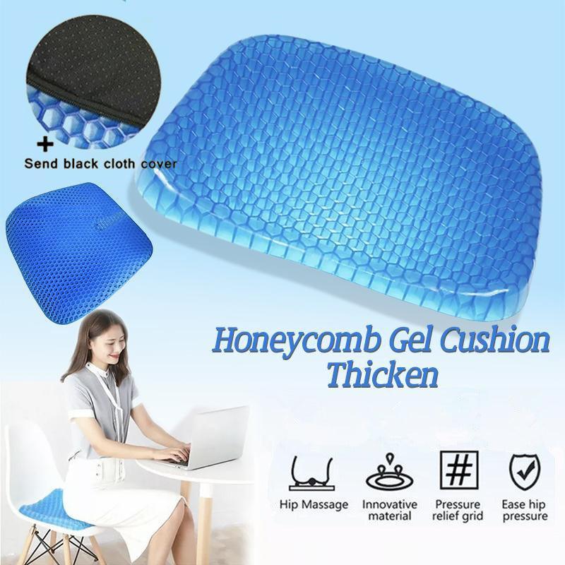 Cushions & Throws: Gel Honeycomb Seat Comfort Cushion Flex Back Support Spine Protector - 1000g (44*36.5*4.5CM)