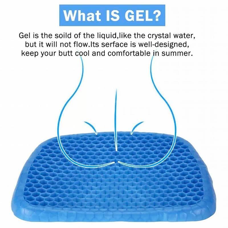 Cushions & Throws: Gel Honeycomb Seat Comfort Cushion Flex Back Support Spine Protector - 1000g (44*36.5*4.5CM)