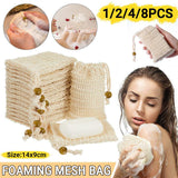 Bath Additives: Flax Soap Saver Bag with Foaming Mesh and Drawstring for Exfoliating - 1PC