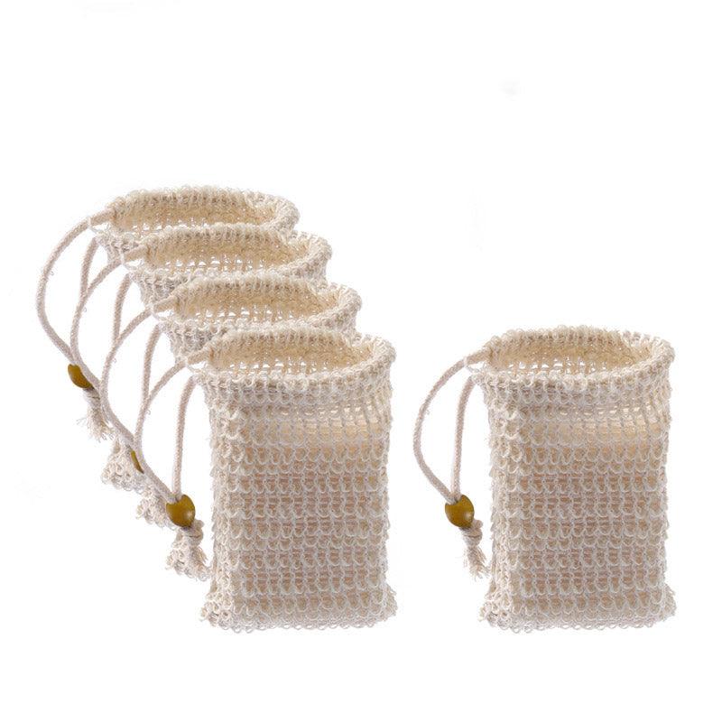 Bath Additives: Flax Soap Saver Bag with Foaming Mesh and Drawstring for Exfoliating - 1PC