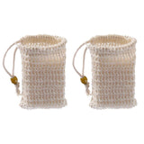 Bath Additives: Flax Soap Saver Bag with Foaming Mesh and Drawstring for Exfoliating - 1PC