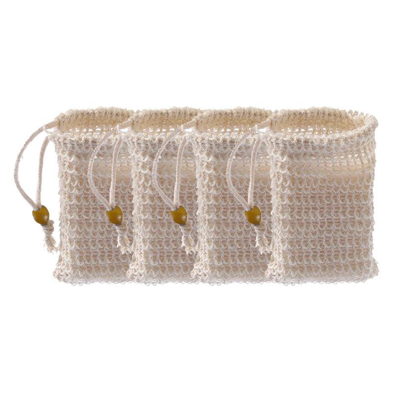 Bath Additives: Flax Soap Saver Bag with Foaming Mesh and Drawstring for Exfoliating - 1PC