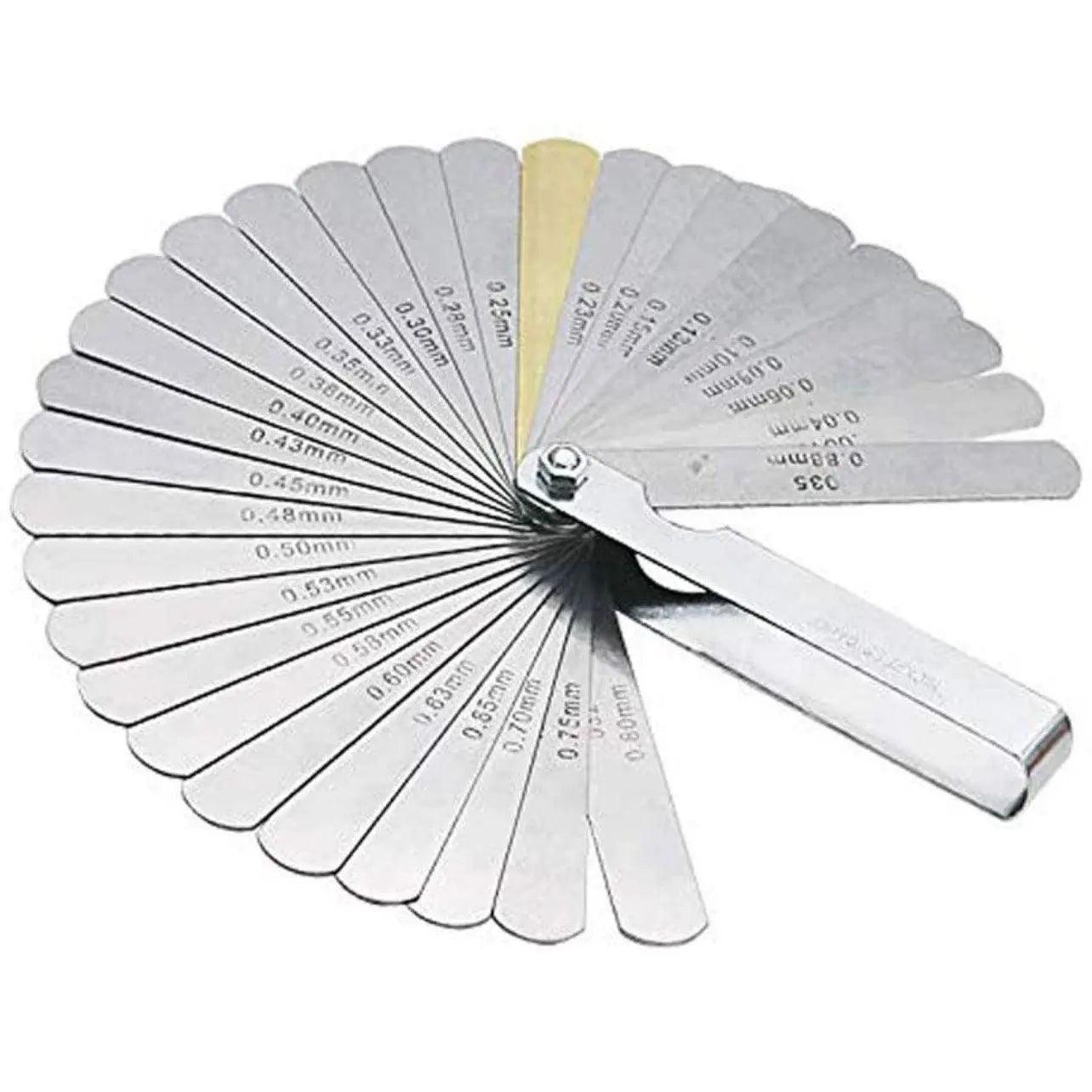 Measuring Tools & Sensors: 32 Blade Feeler Gauge Dual Marked Mm/Inch Thickness Gap Metric Filler Tool Honda