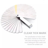 32 Blade Feeler Gauge Dual Marked Mm/Inch Thickness Gap Metric Filler Tool Honda