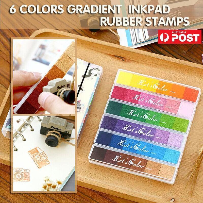 Arts & Crafts: Gradient Color Ink Pad Inkpad Rubber Stamp Water Based Diy Finger Print 10 Colours - S1 Purple