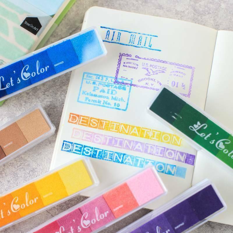 Arts & Crafts: Gradient Color Ink Pad Inkpad Rubber Stamp Water Based Diy Finger Print 10 Colours - S5 Orange