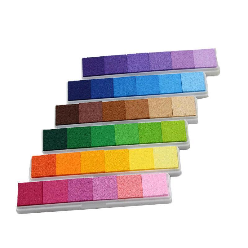 Arts & Crafts: Gradient Color Ink Pad Inkpad Rubber Stamp Water Based Diy Finger Print 10 Colours - C4