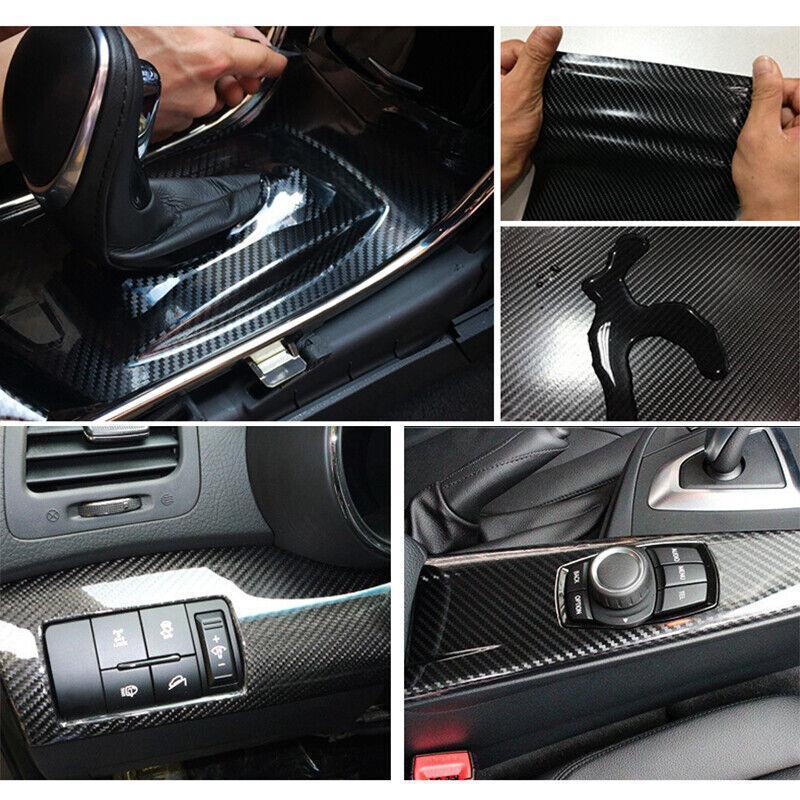 Automotive Decor: 152x 30CM Car Vinyl Wrap Carbon Fiber Matt Satin Glossy Multi Color Car Tint Car Sticker - Pink Carbon Fiber