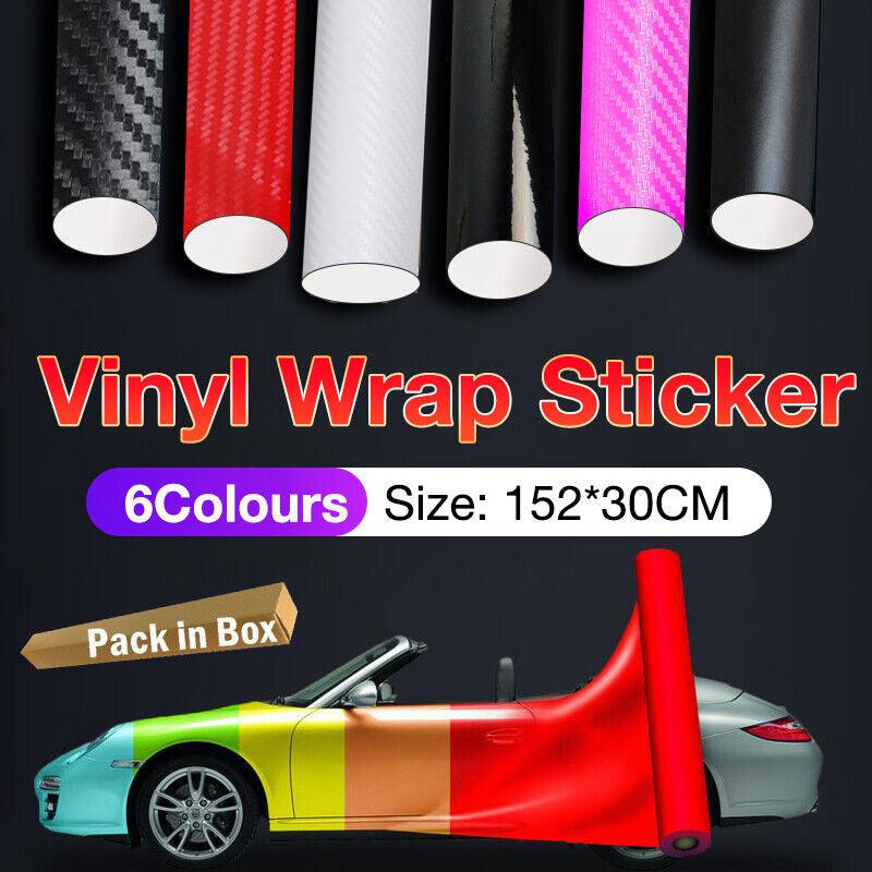 Automotive Decor: 152x 30CM Car Vinyl Wrap Carbon Fiber Matt Satin Glossy Multi Color Car Tint Car Sticker - Red Carbon Fiber