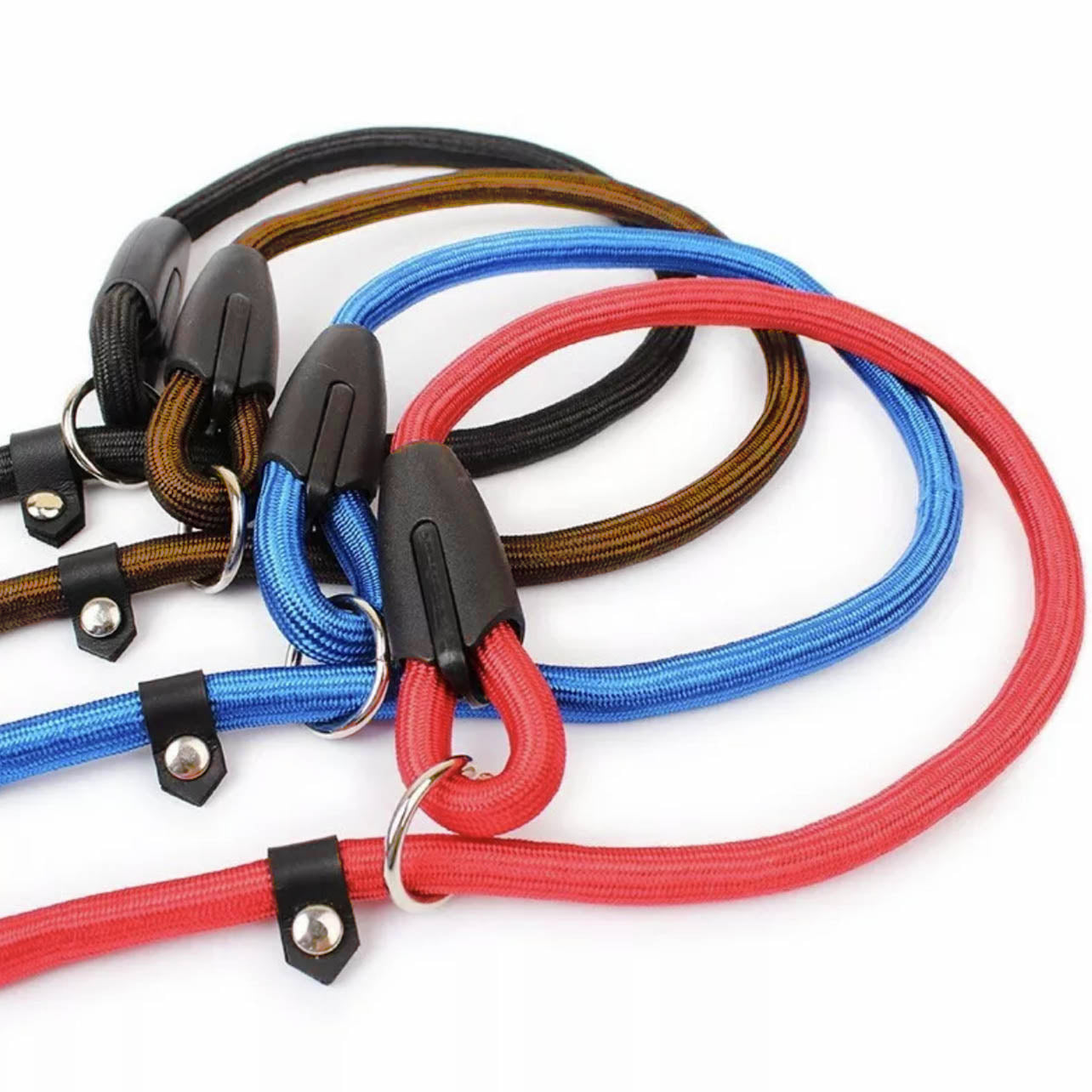 Dog Collars, Leads & Harnesses: Dog Training Correction Leash Lead Cesar Puppy Pets Millan Slip Nylon Rope 10*140mm - Blue