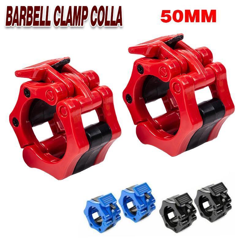 Gym & Training Step: 50mm Barbell Clamp Collar Clip Olympic Weightlifting Lift Spring Lock - Black