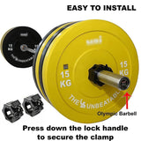 Gym & Training Step: 50mm Barbell Clamp Collar Clip Olympic Weightlifting Lift Spring Lock - Black