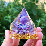 Vases & Table Decor: Amethyst Crystal Sphere Orgonite Pyramidamp Obsidians - Green Tree(50mmx50mm)