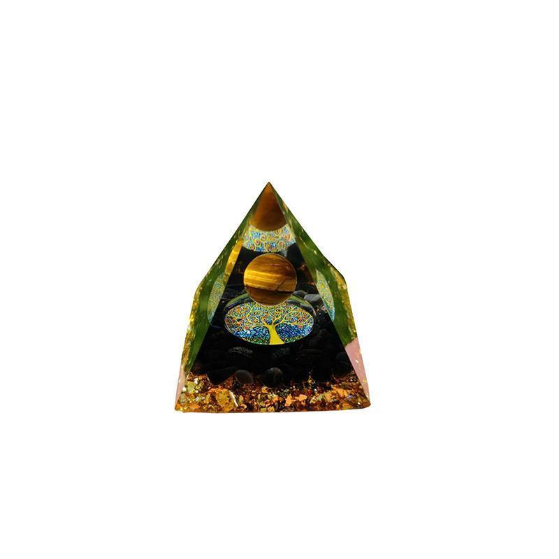 Vases & Table Decor: Amethyst Crystal Sphere Orgonite Pyramidamp Obsidians - Blue ring(60mmx60mm)