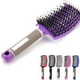 Hair Styling Tools: Detangle Nylon Boar Bristle Brush Hairbrush Smooth Hair Head Scalp Massage Comb - Black *1 Unit