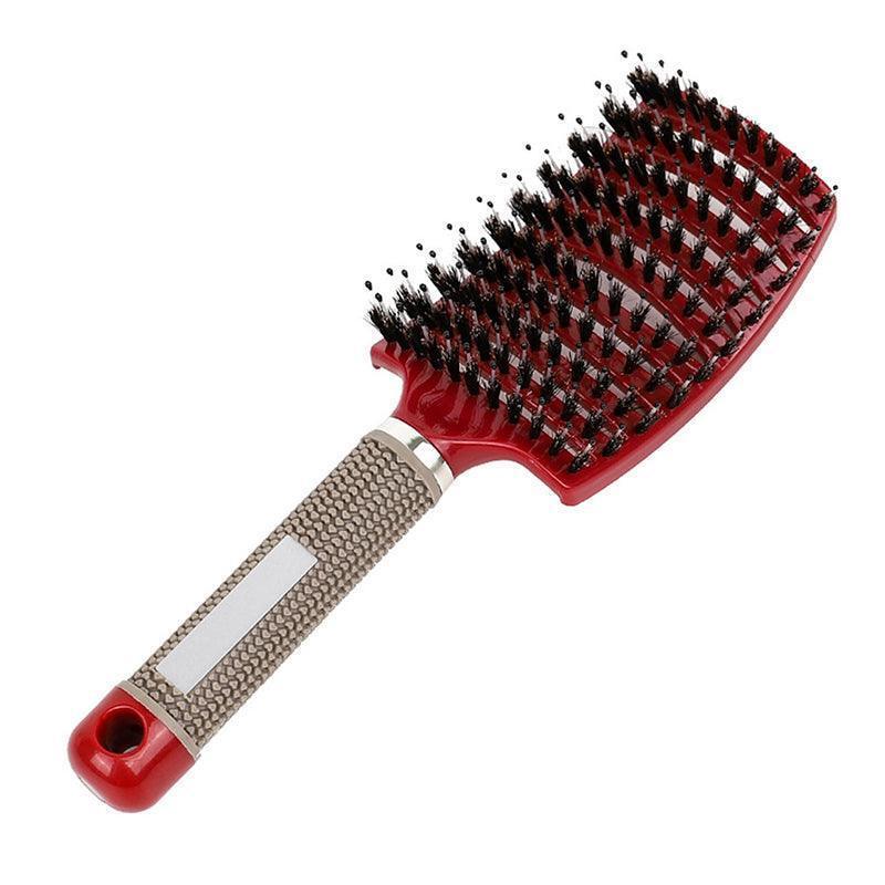 Hair Styling Tools: Detangle Nylon Boar Bristle Brush Hairbrush Smooth Hair Head Scalp Massage Comb - White *1 Unit