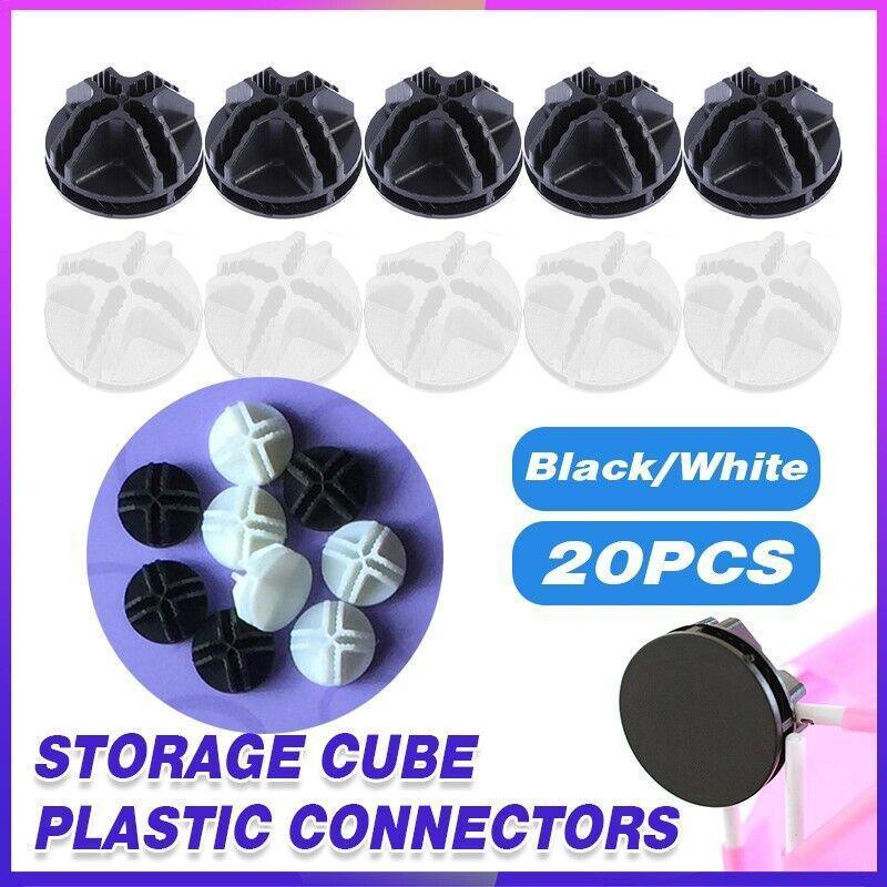 Bathroom Cabinets, Cupboards & Storage: 20PCS Wire Storage Cube Plastic Connectors Mesh Snap Plastic Push Grid - White