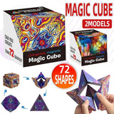 Board Games: Variety Changeable Magnetic Magic Cube 3D Hand Flip Puzzle Anti Stress Toys Gift - Flame Pattern
