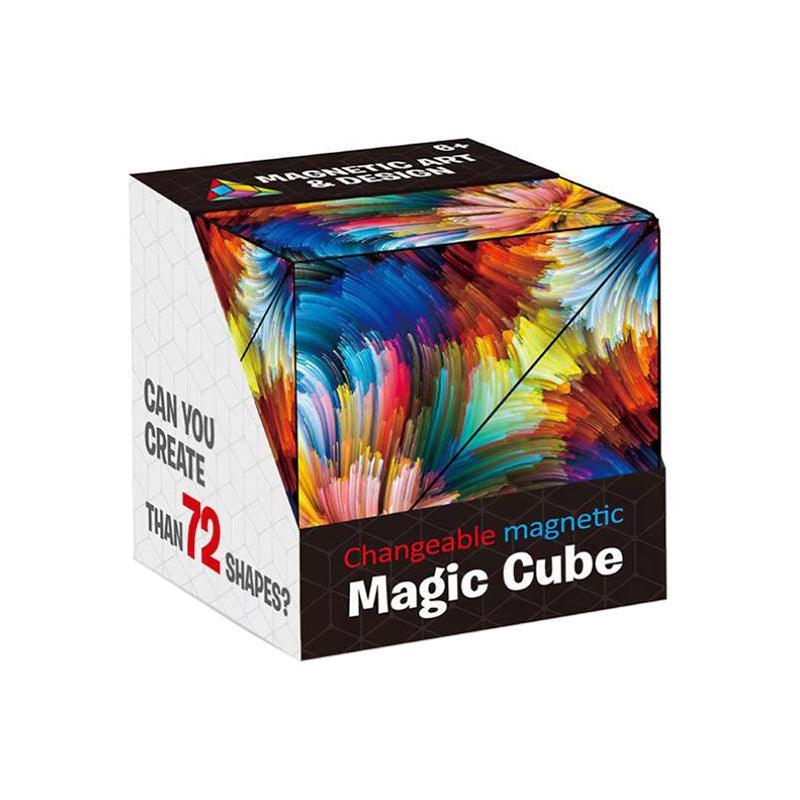 Board Games: Variety Changeable Magnetic Magic Cube 3D Hand Flip Puzzle Anti Stress Toys Gift - Colourful Pattern