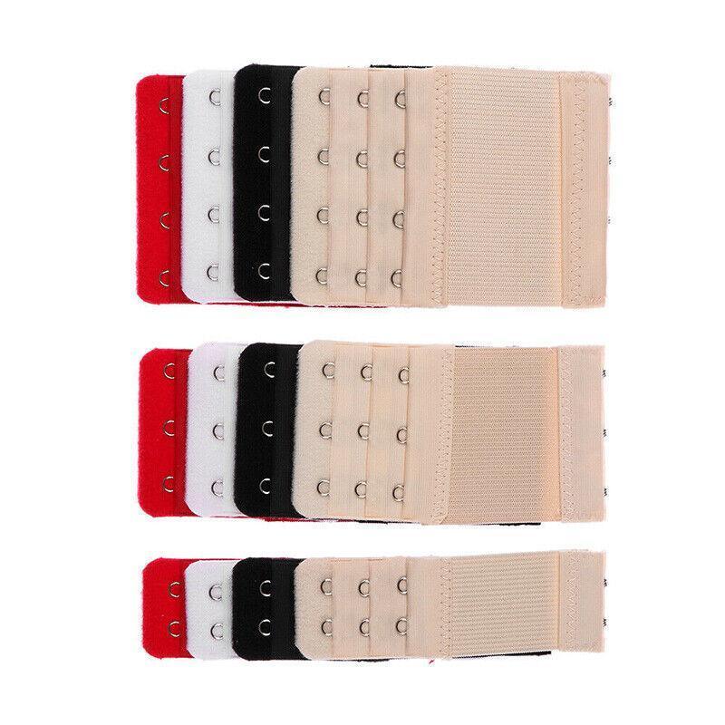 Women's Accessories: 4 Hooks Underwear Extension Bra Buckle Bra Extender Hook Brassiere Strap - White