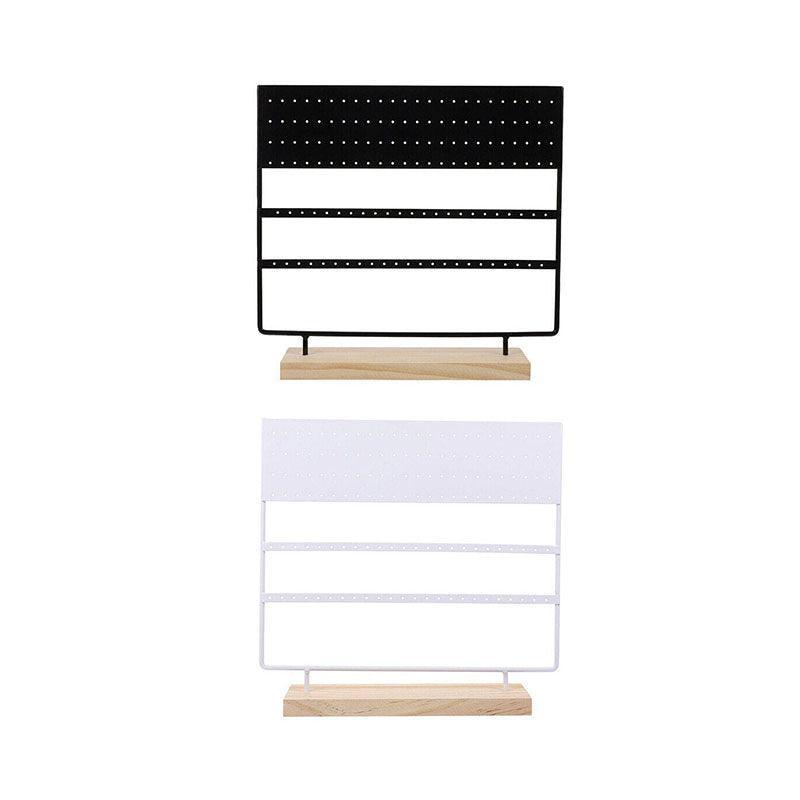 Jewellery Making Kits: Earring Stand Display Rack 3-Tier Ear Stud Holder Jewelry Organizer 144 Holes - Black