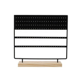 Earring Stand Display Rack 3-Tier Ear Stud Holder Jewelry Organizer 144 Holes - Black