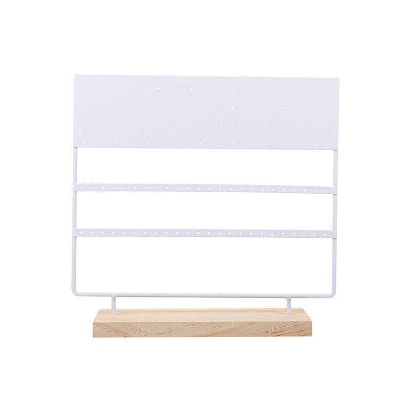 Jewellery Making Kits: Earring Stand Display Rack 3-Tier Ear Stud Holder Jewelry Organizer 144 Holes - White