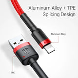 Powerboards & Adapters: Grey Black Genuine BASEUS 2.4A USB to Lighting Charging Cable Cord for iPhone 13 12 Pro XS - 2 m