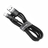Powerboards & Adapters: Grey Black Genuine BASEUS 2.4A USB to Lighting Charging Cable Cord for iPhone 13 12 Pro XS - 2 m
