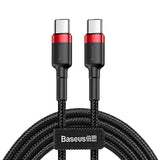 Powerboards & Adapters: Red Black Baseus 60W 100W USB C to Type C Charger Cable PD Fast Charge For Samsung - 2m 100w