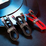 Phone Chargers: Red+Black Baseus USB to Type C Charger Cable 3A Fast Charging for Huawei - 2M 1PC