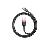 Phone Chargers: Red+Black Baseus USB to Type C Charger Cable 3A Fast Charging for Huawei - 2M 1PC