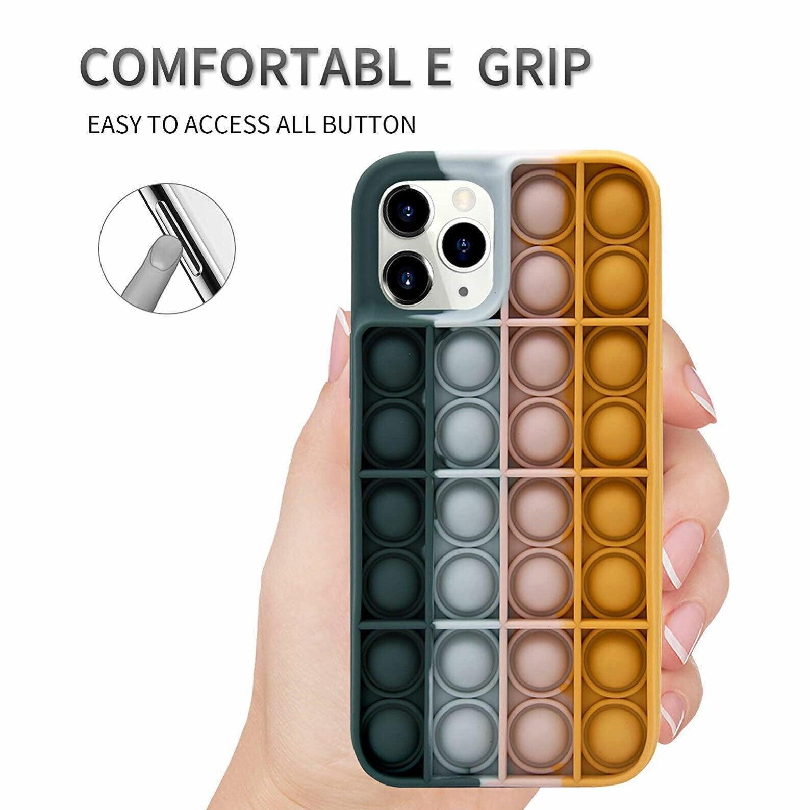 Phone Cases & Screen Protectors: Blue-White Pop Fidget Toys Push It Bubble Phone Case For Iphone - iPhone7/8