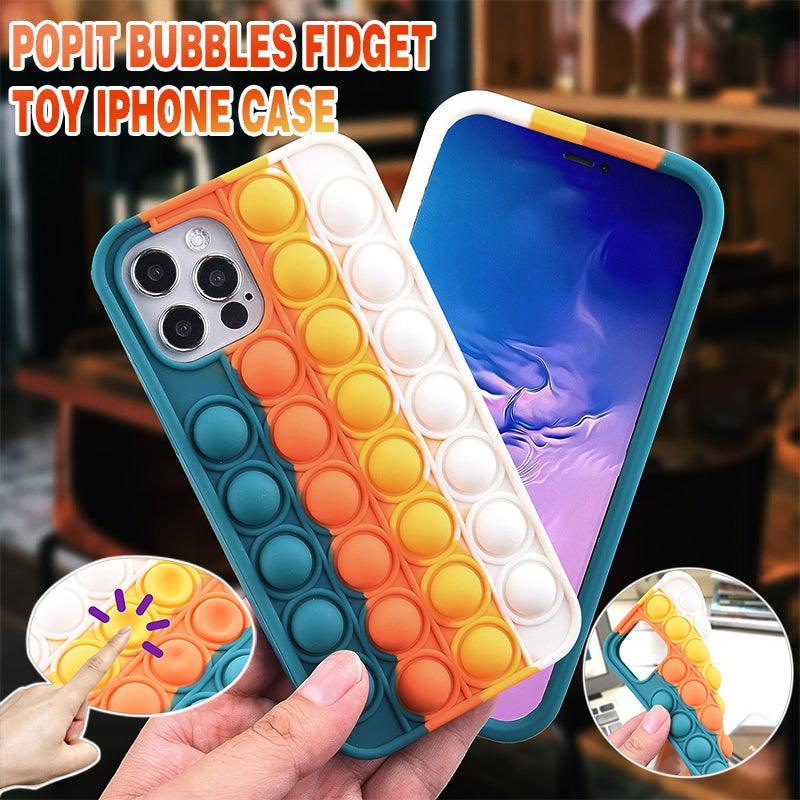 Phone Cases & Screen Protectors: Blue-White Pop Fidget Toys Push It Bubble Phone Case For Iphone - iPhone X/XS