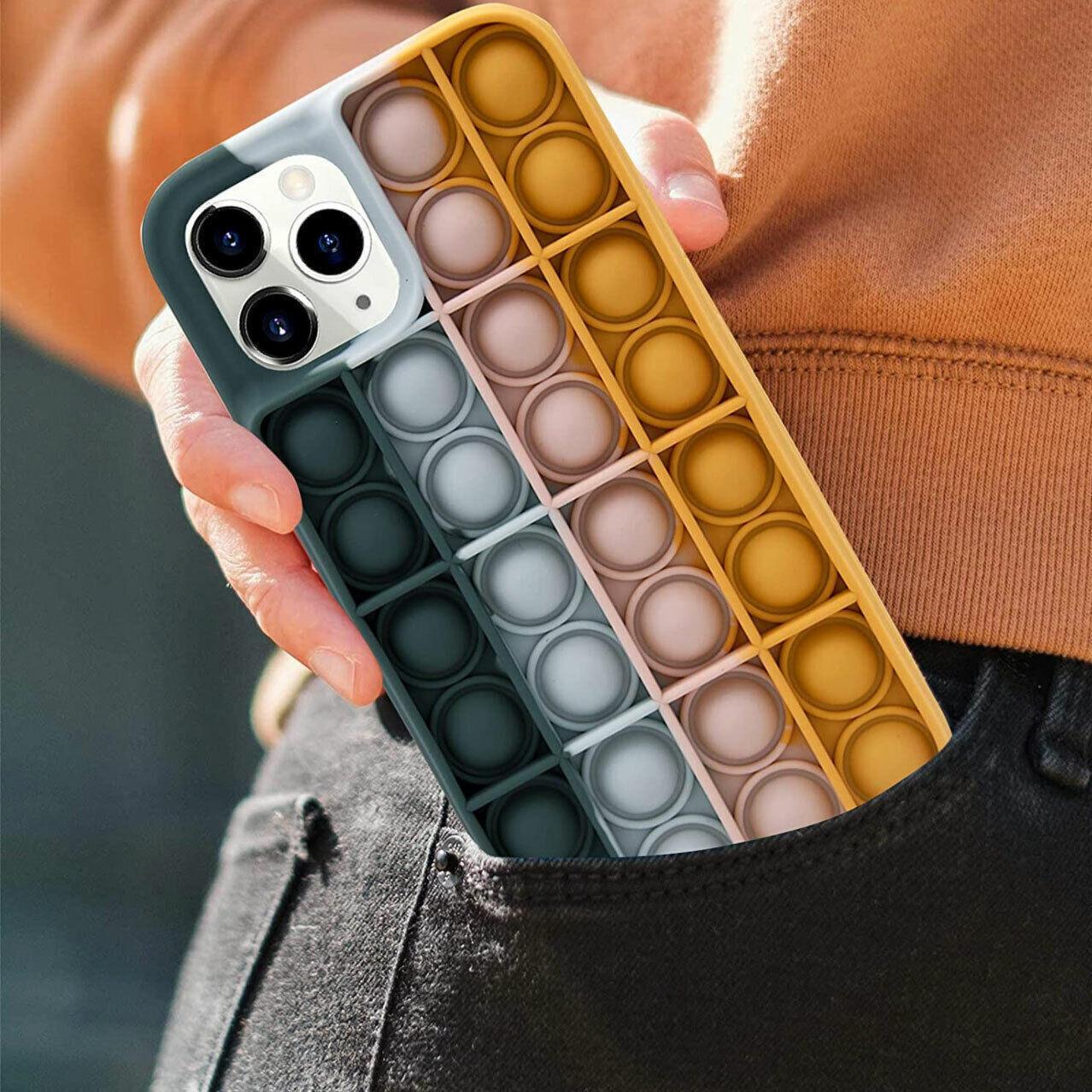 Phone Cases & Screen Protectors: Blue-White Pop Fidget Toys Push It Bubble Phone Case For Iphone - iPhone XS MAX