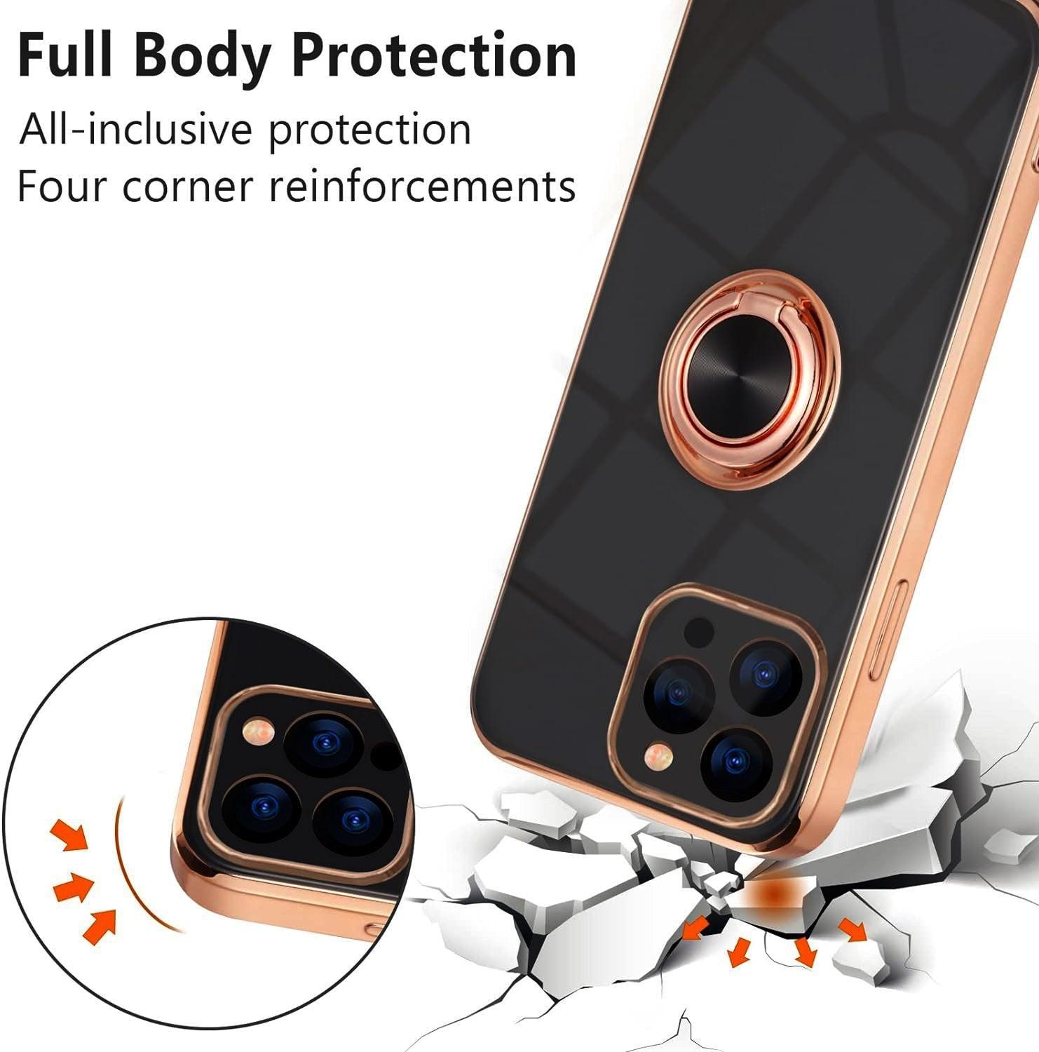 Phone Cases & Screen Protectors: Light Purple Luxury Shockproof Silicone Ring Case Stand Cover for iPhone 14 13 12 Pro Max - iPhone XR