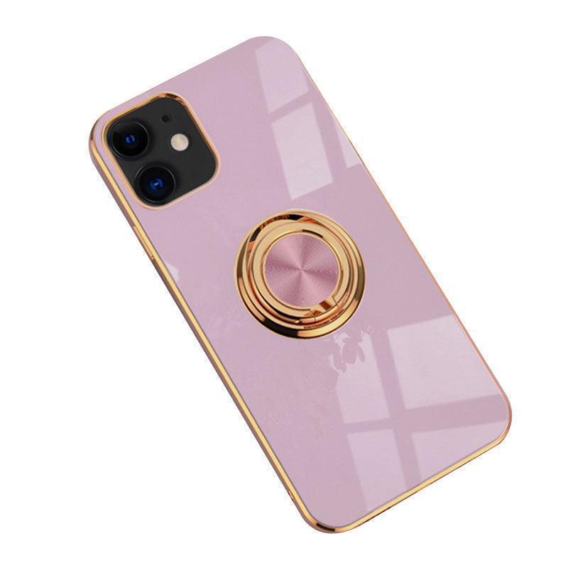 Phone Cases & Screen Protectors: Light Purple Luxury Shockproof Silicone Ring Case Stand Cover for iPhone 14 13 12 Pro Max - iPhone XR