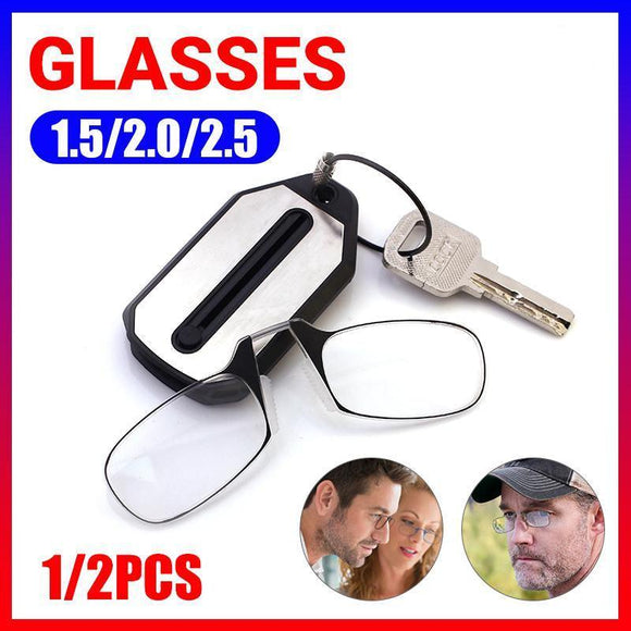 Thin Easy Carry Ultra Nose Clip Optics Presbyopic Ultralight Reading Glasses - +1.50