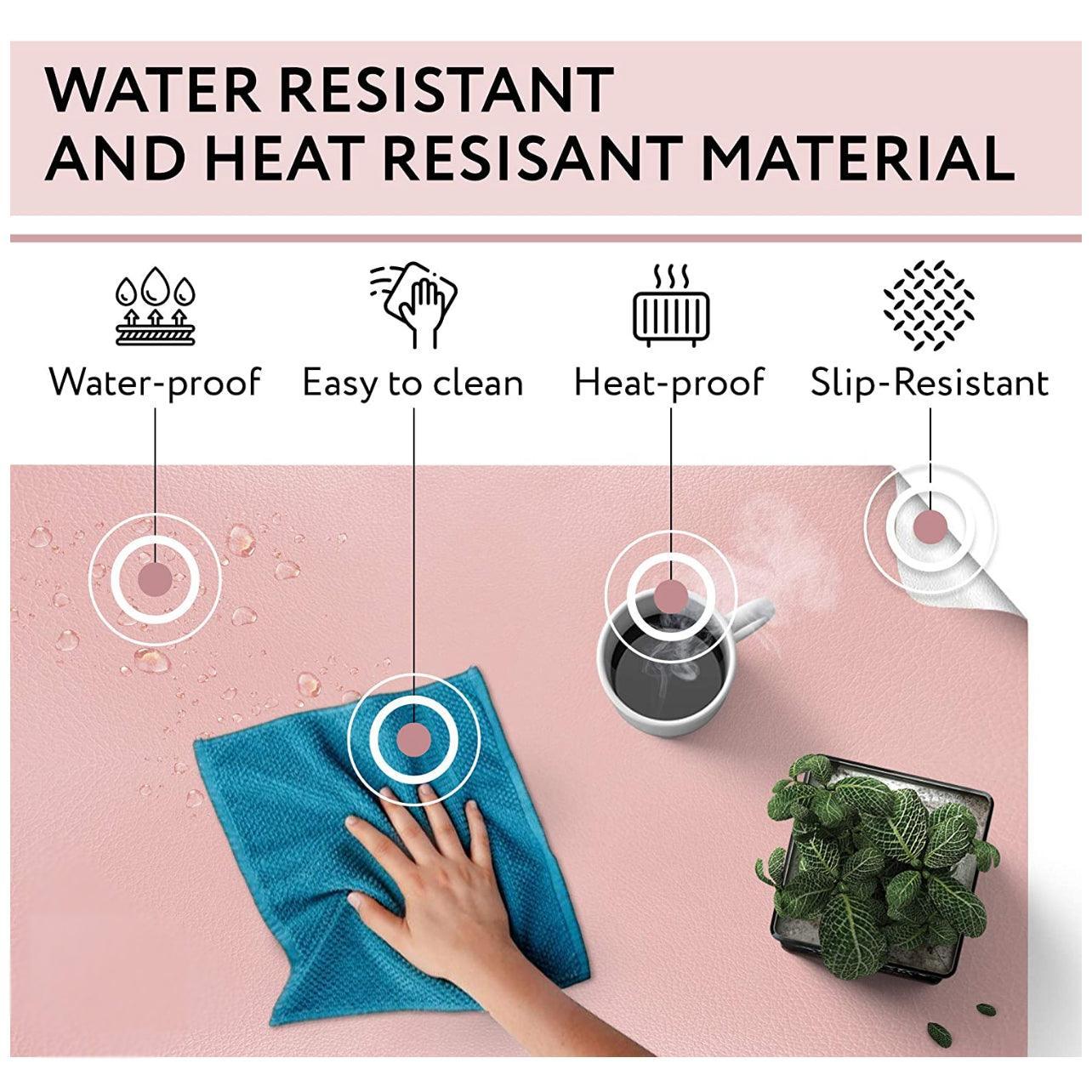 Mouse & Accessories: Large Leather Gaming Mouse Pad Waterproof Desk Keyboard Mat 120 x 60cm - Light Green