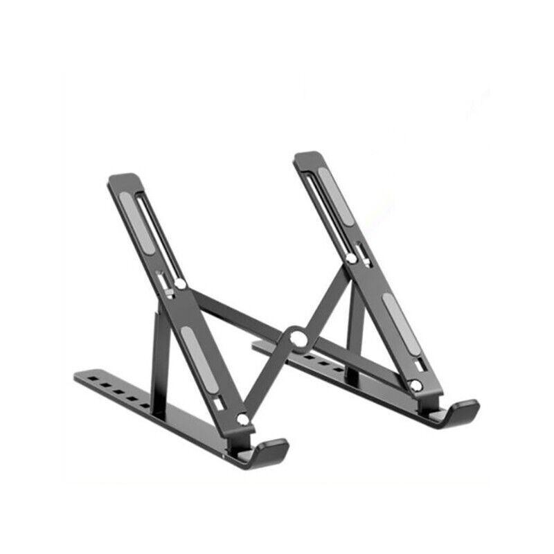 Laptop Stands: Adjustable Laptop Stand Portable Aluminum Alloy Desktop Holder for 11 to 17.3 Inch - Black