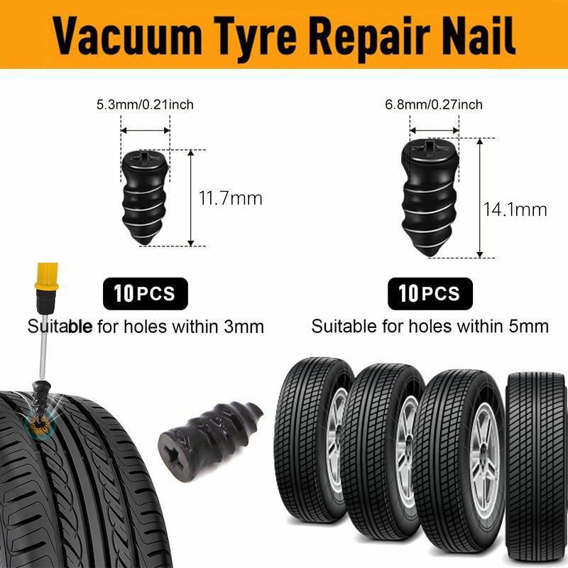 Automotive Repair & Speciality Tools: 20PCS Vacuum Tyre Repair Nail Set Tire Repair Rubber Nail Tools For Car