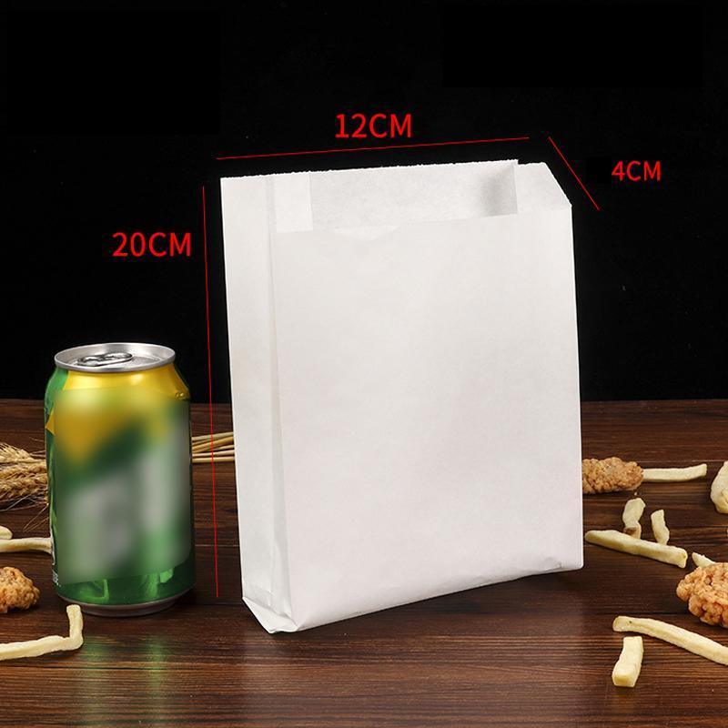 Disposable Bowls: 1000PCS Oil-proof Takeaway Paper Bags for Premium Takeout Supply - White-22*15*5cm