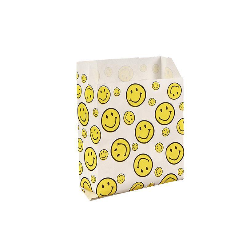 Disposable Bowls: 1000PCS Oil-proof Takeaway Paper Bags for Premium Takeout Supply - Smiling faces-23*13*7cm