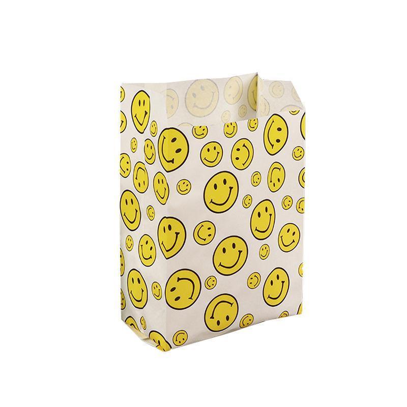 Disposable Bowls: 1000PCS Oil-proof Takeaway Paper Bags for Premium Takeout Supply - Smiling faces-23*13*7cm