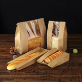 Postage Satchels & Boxes: Takeaway Storage Baking Bread Bag Toast Food Packaging Bag Kraft Paper Bag Cowhide - 33X16X11CM