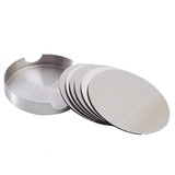 Coasters: Stainless Steel Drink Coaster Set 6PCS Heat Resistant Cup Pads With Holder